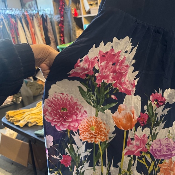 Moulinette Soeurs for Anthropologie Avon Bloom Floral Silk Midi Dress size 0 - Picture 14 of 15